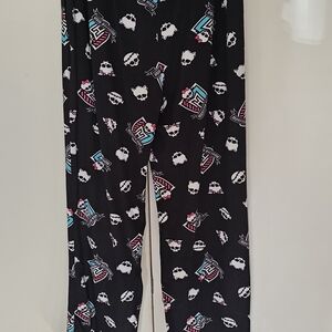 Women Monster High Black and White Skull Pajama Pants New No Tags.